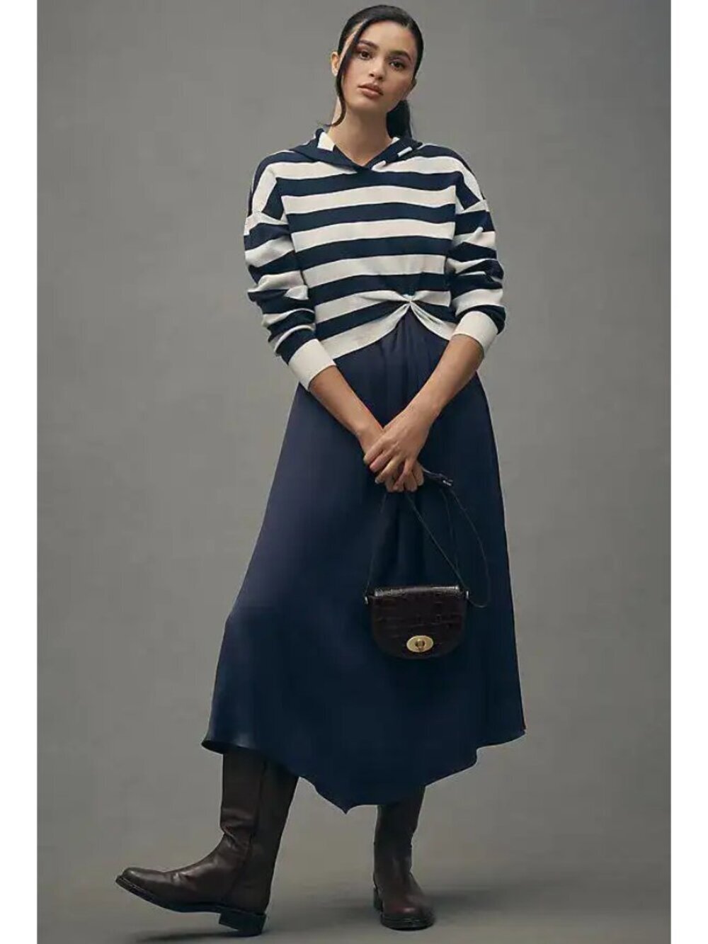 ANTHROPOLOGIE The Gemi Twofer Sweater + Dress Set in Blue Size X-Small NWT
